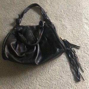 Cole Hann hobo tote with fringe zipper